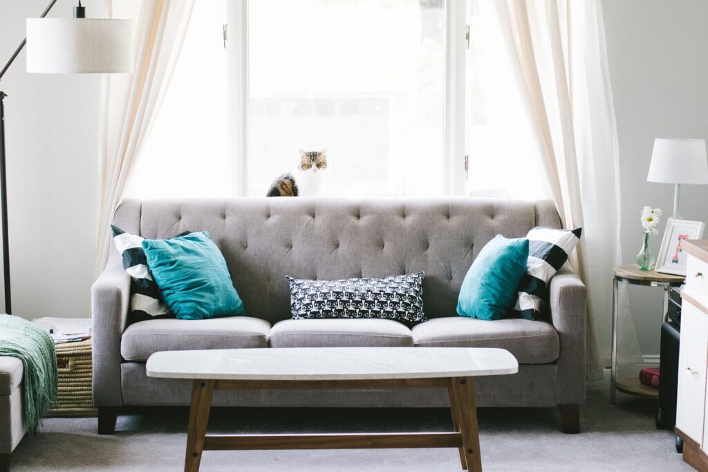 Living room restored in Prescott Valley, AZ